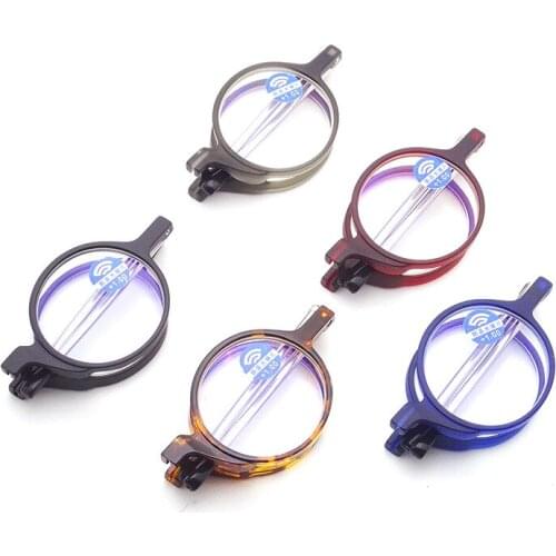 New anti-blue-ray antenna folding mirror key HD tortoise glasses reading anti blue frame women frame reader glasses men aged