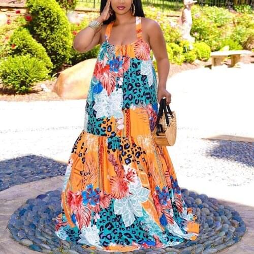 4XL 5XL Plus Size Dress Womens Spaghetti Strap Square Neck High Waisted Floor Length Backless Sexy Evening Party Vestidos Dress