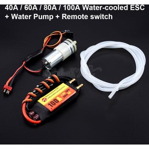 Programmable 40A 60A 80A 100A Bidirectional Water-cooled Brushless ESC / Water Pump for RC Plain Ship Car Underwater Propeller