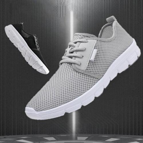 Plus Size Summer Soft Soles Running Shoes for Men Sport Shoes Men Sneakers Women Sports Shoes for Men Grey Mens Runners E-423
