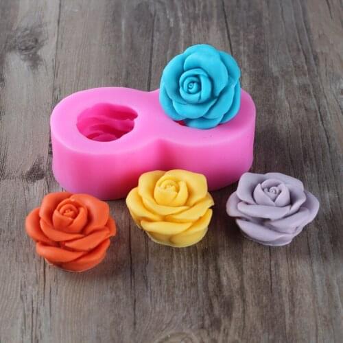 Silicone Soap Mold Form 3D Rose Flower Chocolate Candy Mould Sugarcraft Fondant Cake Cupcake Decoration Tool