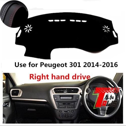 TAIJS Factory Anti cracking Casual Leather Car Dashboard Cover For Peugeot 301 2014 2015 2016 Right hand drive