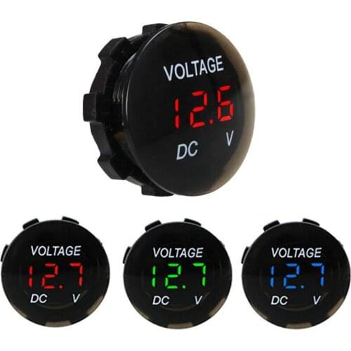 12V-24V Led Display Waterproof Motorcycle Voltmeter Gauge Voltage Meter Led Digital Voltmeter for Motorcycle Car Gauges
