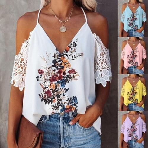 Ladies New Spring Strapless Lace Top Ladies Floral Print Camisole 2021 Summer Embroidered Short Sleeve Office Ladies Top