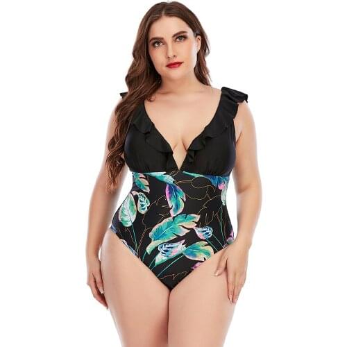 Liseaven Plus Size One Piece Swimsuit Lady Swimsuit Woman Belly Control Swimsuit Shorts Swimsuit Large Size Swimsuit