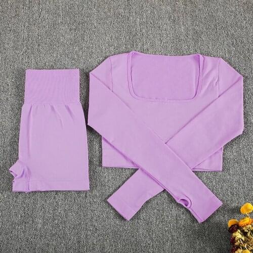 CHRLEISURE Womens Tracksuit Running Sports Fitness Comfy Long-Sleeved Shorts Pure Color Simple Atmosphere Summer Two Piece