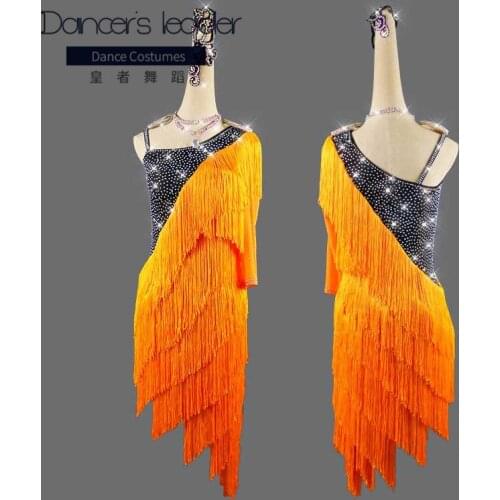 Latin Dance Dress For Woman Diamond Backless Dance Competition Costume Adult Children High-end Custom Professional Stage