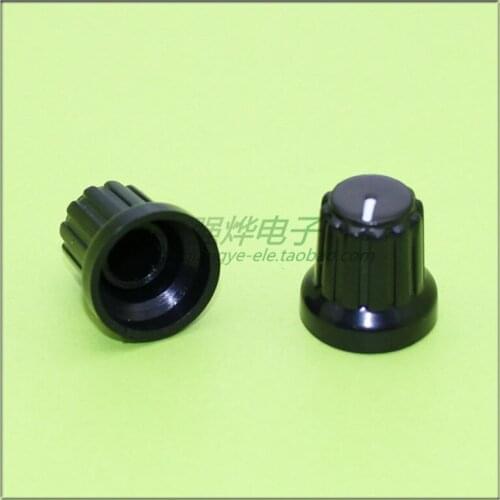 10 pieces 15*15.2MM black plastic knob potentiometer knob speed control knob flower shaft inner hole 6MM