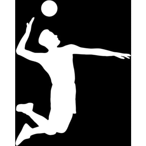 12.5CM*15.8CM Interesting Volleyball Sport Player Extreme Jump Ball Hit Silhouette Decor Vinyl Car Sticker