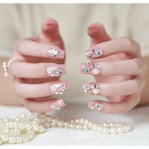 24pcs Fake Nail Patch Glue Type Removable Short Paragraph Fashion Manicure False Nail Patch DL