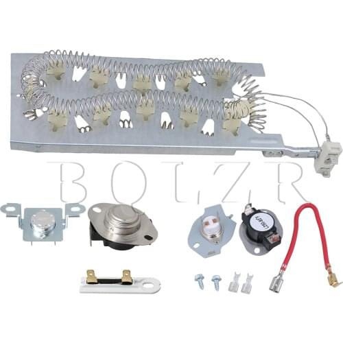 BQLZR Dryer Accessories WP3387747 Dryer Heat Element and Dryer Thermostat Kit