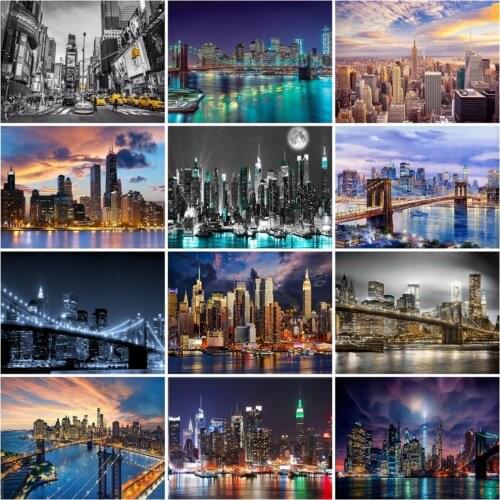 DIY Diamond Painting New York Building Picture Rhinestones Diamond Embroidery City Landscape Mosaic Home Decor