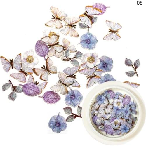 Bee Butterfly Sequins For Nails Art Decoration Mixed Rose Flower Leaf DIY Nail Art Paillettes Jewelry Manicure Accessory