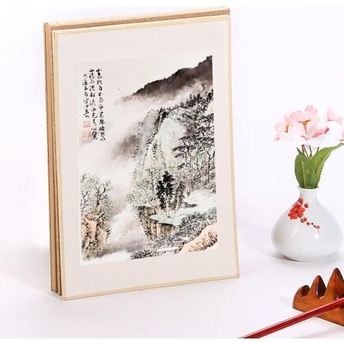 Retro Raw Xuan Paper Meticulous Painting Cards 12sheets Papel ArrozLens Card Painting Calligraphy Half Ripe Rice Paper Cards