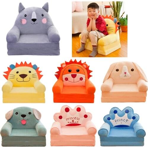 Cartoon Armchair Cover Cute Cartoon Washable Children Fold Sofa Chairs Seat Cover Upholstered Living Room Furniture
