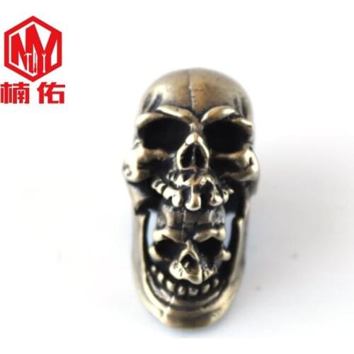 EDC Brass Knife Bead Retro Distressed Buddha Head Paracord Bead Survival Tool Accessories Flashlight Accessories