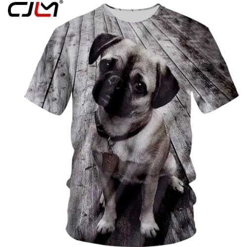 CJLM Man Large Size Cheapest Animal O Neck Tshirt 3D Full Printed Gray Dog T-shirt Mens Loose Spandex Tee Shirt Direct Selling