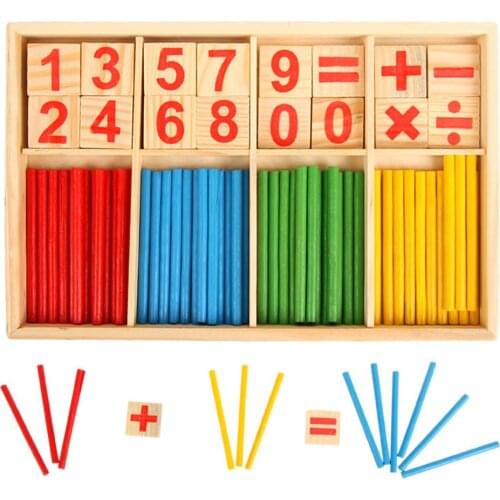 Montessori Toys Math Educational Wooden Toys for Children Early Learning Puzzle Kids Number Counting Sticks Teaching Aids GYH