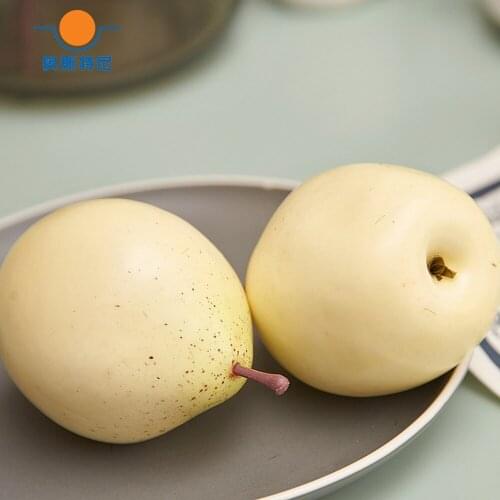10pcs 9.5cm*8cm High imitation Fake artificial snow pear Fruit model&artificial plastic fake simulated snow pear fruit