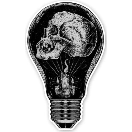 Interesting Accessories Light Bulb Skull Car Sticker Fashion Styling Decal PVC 15cm X 9cm Decal