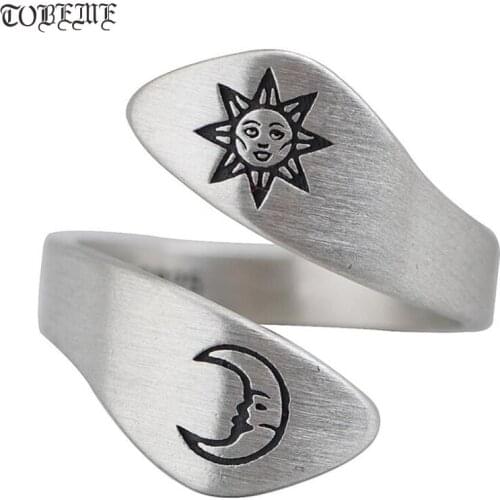 Handcrafted 100% 925 Silver Sun&Moon Ring 925 Sterling Good Luck Ring Fengshui ring Resizable