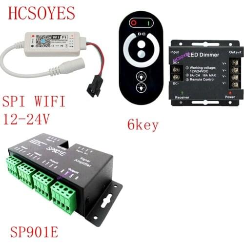 6key/8key /SP901E/SPI wifi wireless DC5V/12-24V RGB music Magic Home LED SPI Controller Addressable WiFi WS2812B 5050 LED strip