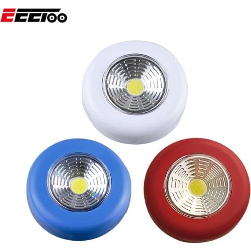 Battery Powered COB Round LED Touch Light Under Cabinet Led Wireless Wall Lamp Easy To Use Closet Kitchen Night Lights For Home