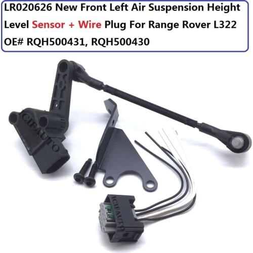 LR020626 New Front Left Air Suspension Height Level Sensor + Wire Plug For Range Rover L322 OE# RQH500431, RQH500430