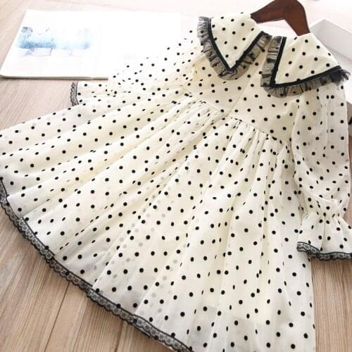 Menoea Toddler Girls Fall Dresses 2021 Fashion Kids Polka Dot Summer Costumes Kids Princess Dress Outfits Children Clothing