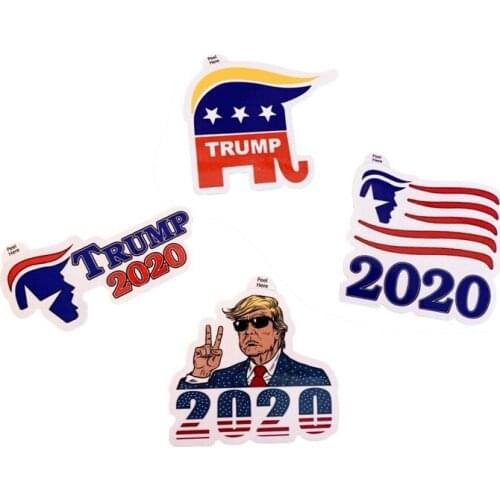 2020 American Campaign Presidential Trump Stickers for Notebook Skateboard Bicycle Car Motorcycle Toy 4pcs Stickers