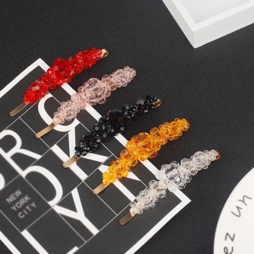 NEW 1Pcs Floral Crystal Hairpins/Smile Duckbill Clip Hair Clips/Elastic Headwear Fitting Hair Pins For Hair Accessories Findings