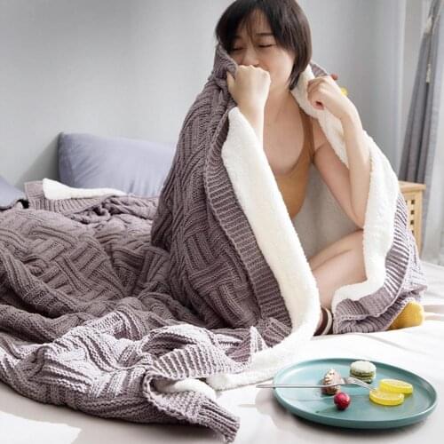 Nap Knitted Lamb Cashmere Blanket New Chenille Super Soft Home Soft Assembly Office
