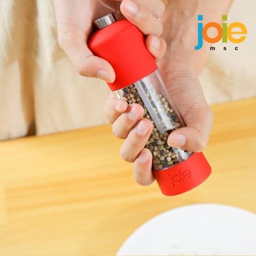 JOIE Silicone Salt and Pepper Grinder Solid Wood Spice Mill With Strong Adjustable Grinder Salt Shakers Kitchen Cooking Tools