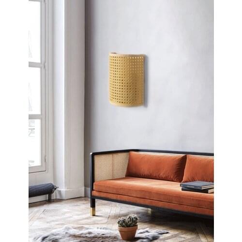 Modern Handmade Creative Hotel Decorative Wall Lamp Bedroom Bedside Bamboo Wood Living Room Background Wall Light E27 LED