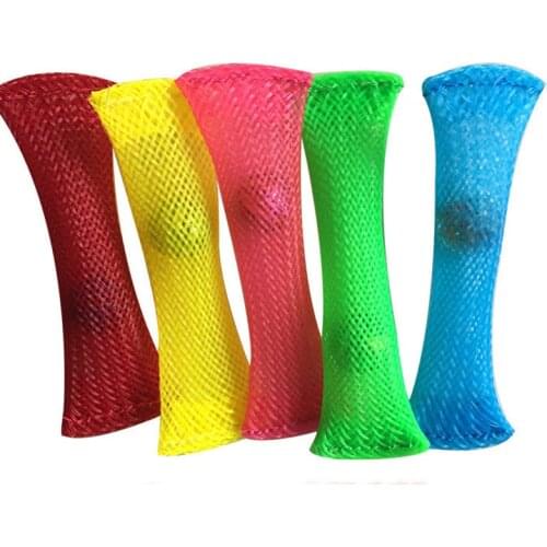 Woven Network Squeeze Fun Sensory Toys Woven Nylon Network Random Bend Funny Decompression Toy PET Pure Color Marbles Balls