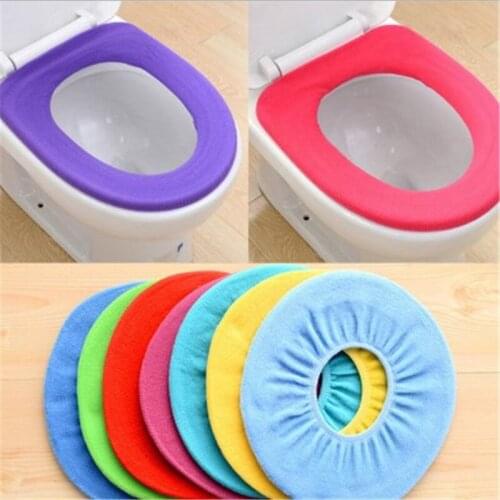 MulticolorToilet Cover O-Type Universal Toilet Cover Polyester Thickened Toilet Seat Cover Seat Cover Toilet Cleaning Dust Cover