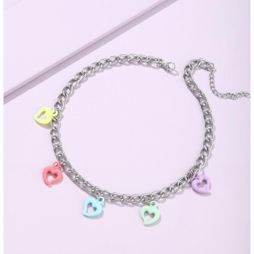 VG 6YM New Colorful Transparent Peach Heart Ladies Necklace Best-Selling Holiday Gifts For Women Jewelry Dropshipping Gifts