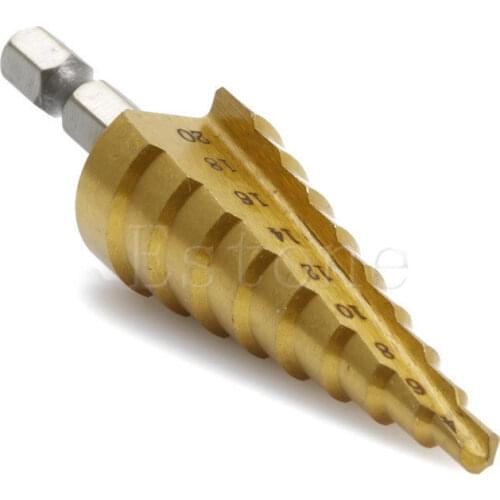 OOTDTY HSS High Speed Steel Triangle Shank Pagoda Step Drill Bit from 4-20mm
