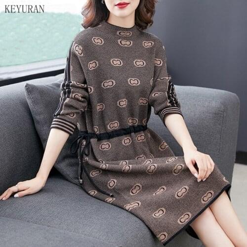 Women Winter Knitting Dress Vintage Autumn Elegant Pullovers Turtleneck Sweater Dress Oversize Cashmere Knitted Dresses Vestidos