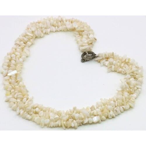 Hot Natural White Shell Choker Jewelry 5x7mm Gravel Irregular Women Beads Christmas Gift Wedding Party Necklace 18inch M314