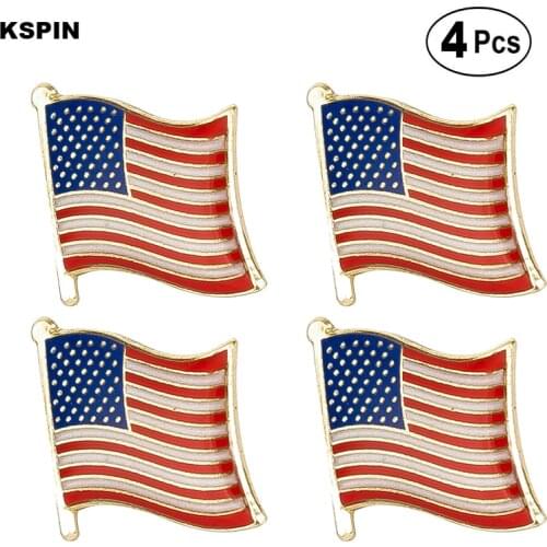 U.S.A. Flag Pin Lapel Pin Badge Brooch Icons 4pcs