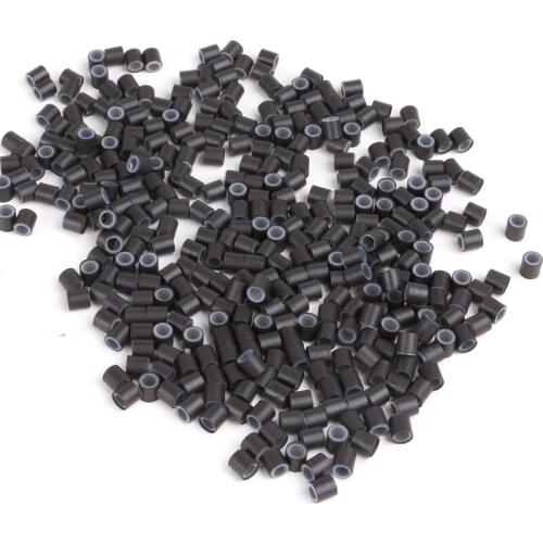 1 bag/lot) Cheap Shipping 3.4*2.0mm 10000pcs/bag hair extension silicone copper tube for I tip hair extension tools