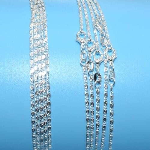 1 PCS Wholesale 24 inches Nice Jewelry 925 Silver colorChain Flat S Necklaces For Pendant