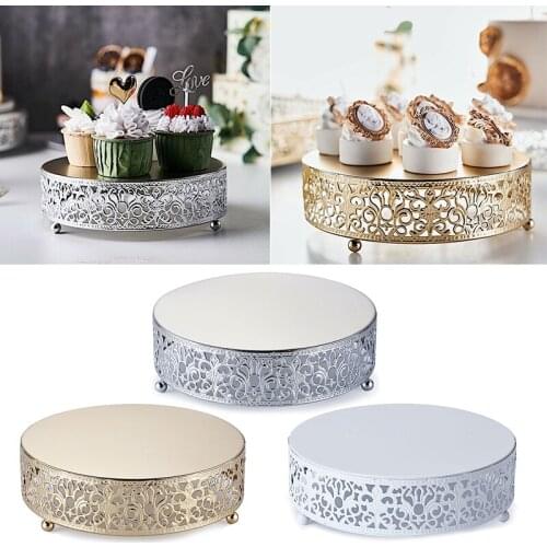 1Pc Nordic Iron Round Cake Stand Candy Display Plate Wedding Dessert Serving Tray Holiday Party Cupcake Pan Home Supplies