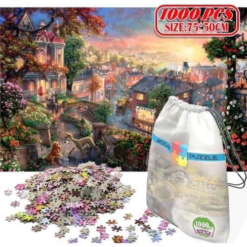 1000Pcs Quiet Little Town 3D Jigsaw Puzzles Adults Game Toys for Toys Boring Game Building Assembling Educational Toys