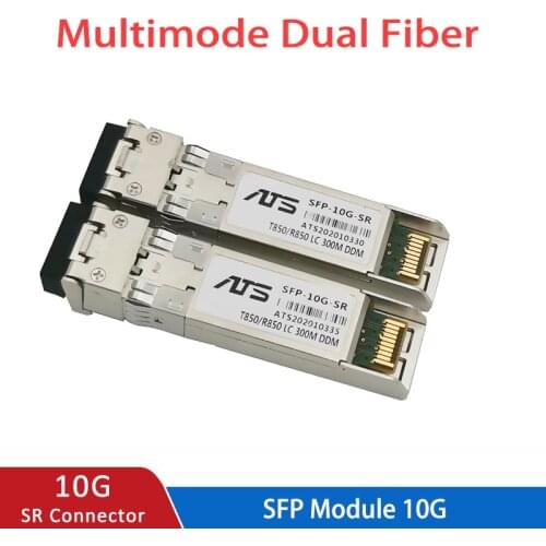 10Gb SFP+ Module Multimode 300m MM Duplex SFP Transceiver LC Optical Connector SFP-10G-SR Compatible with Cisco Mikrotik Switch