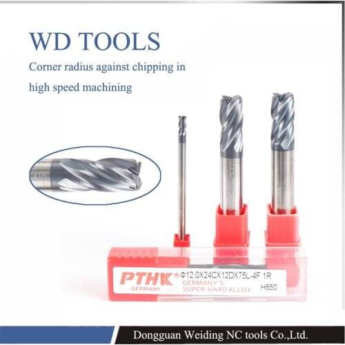 5pcs 6.0XR1.0X50 Solid Carbide corner radius 35 Helix CNC machine tool for variety solid materials/milling tools HRC65