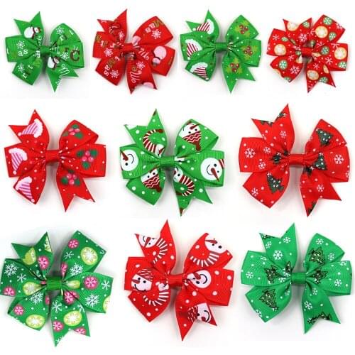 50pcs Dog Big Hairpins Christmas Dog Hair Clips Xmas Dog Hair Accessories Grooming Bows Pet Supplies