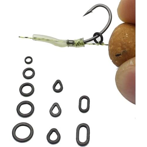 50PCS Carp Fishing Accessories Carp Boilie Bait Rings for Hair Rigs Pop Ups Boilies Hookbait Hair Rig Ring Fishing Method Feeder