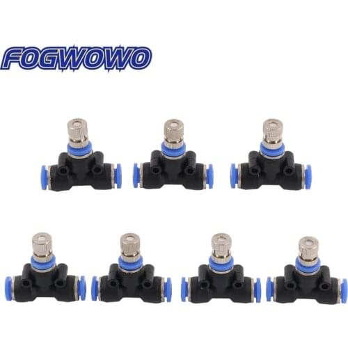 0.1~0.6mm Atomization Misting Fog Nozzles With 6mm Tee Connector For Disinfection Cooling Of gardens And courtyards ​60 Pcs